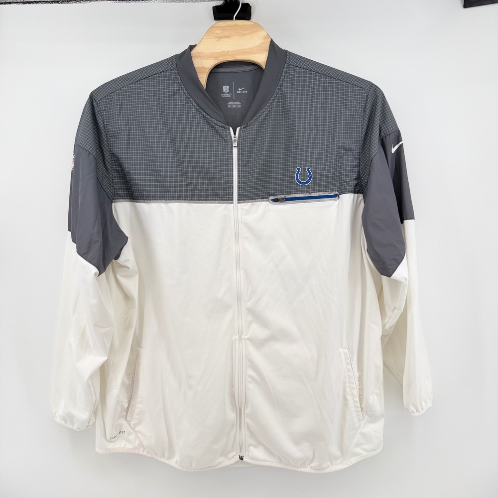 Nike NFL Indianapolis Colts Jacket Mens 4XL White Grey Dri-FIT 804681-100